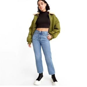 Levi's Premium Wedgie Straight Fit Cropped Jeans Waist 28